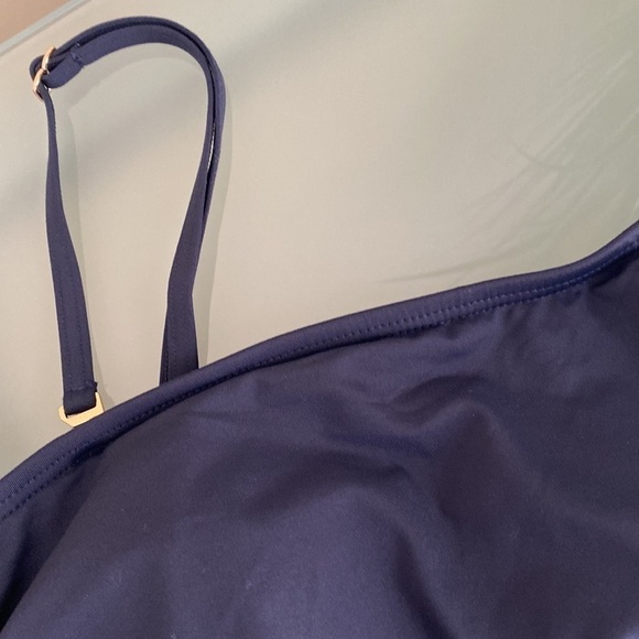 Like NEW Michael MICHAEL KORS NAVY One Piece Swimsuit Size 4 - Picture 4 of 6